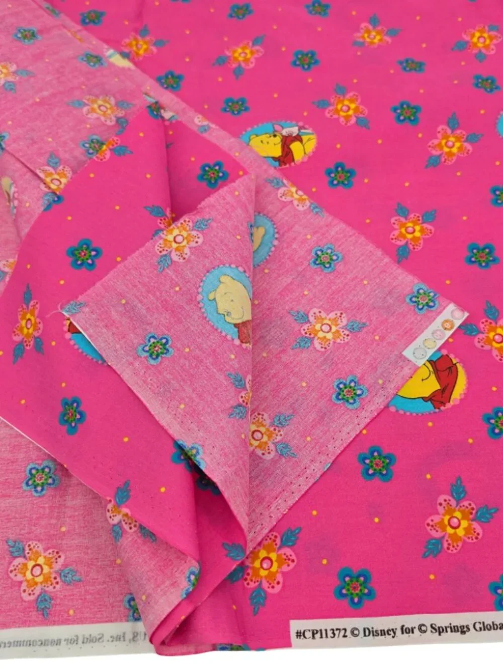 Springs Industries Disney 2 Yards Winnie the Pooh & Piglet Pink Cotton Fabric